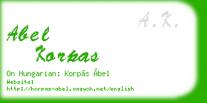 abel korpas business card