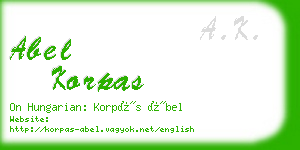 abel korpas business card